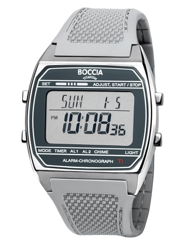 Boccia Digital Armbanduhr Titan Grau Silber