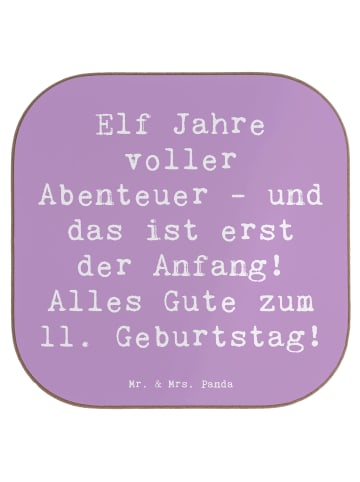 Mr. & Mrs. Panda Kaffeeuntersetzer Spruch 11. Geburtstag Abenteu... in Lavendeltraum