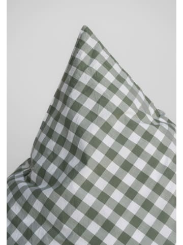 MELA Perkal Bettwäsche Set Style MAJULI Check in herbal green - naturweiss karo