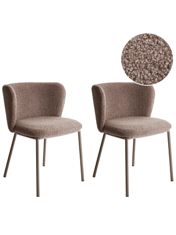 Beliani 2er-Set Esszimmerstuhl MINA II in Braun