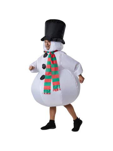 tectake Schneemann-Outfit mit Zylinder und Schal, schwarz/weiß