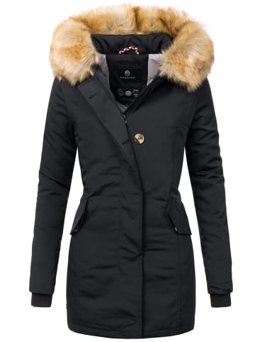 Marikoo Wintermantel Karmaa in Schwarz - Innen Grau