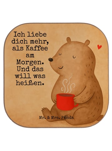 Mr. & Mrs. Panda Untersetzer für Gläser Bär Morgenkaffee Design ... in Weiß