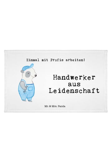 Mr. & Mrs. Panda Gäste Handtuch Handwerker Leidenschaft mit Spruch in Weiß