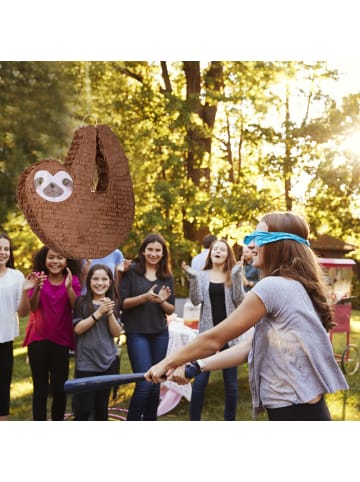 relaxdays 3-tlg. Pinata Set "Faultier" in Braun