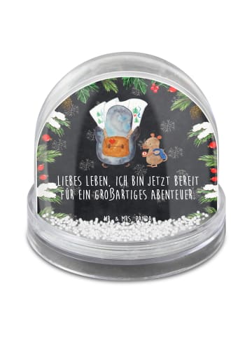 Mr. & Mrs. Panda Schneeglas Pinguin & Maus Wanderer mit Spruch in Kreidetafel