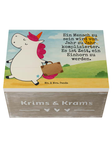 Mr. & Mrs. Panda Box mit Deckel Einhorn Koffer Design mit Spruch in Weiß