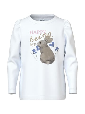 name it Weiches Langarmshirt Regular Longsleeve mit Hasen Print in Weiß-2