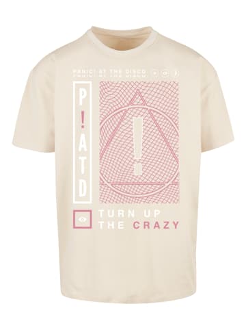 F4NT4STIC Heavy Oversize T-Shirt Panic At The Disco Turn Up The Crazy in sand