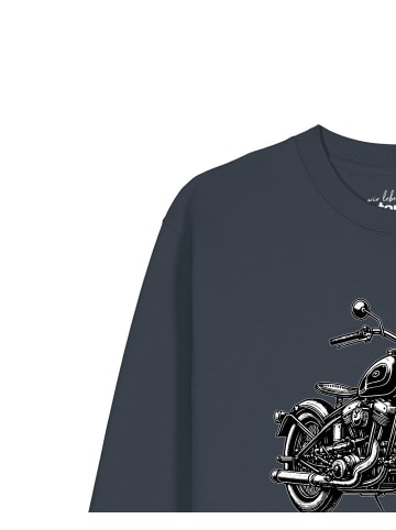 wat? Apparel Sweatshirt Classic Motorrad in India Ink Grey