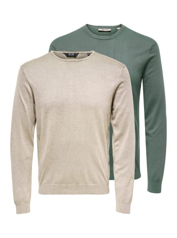 ONLY & SONS Pullover Wyler in Hellgrün / beige