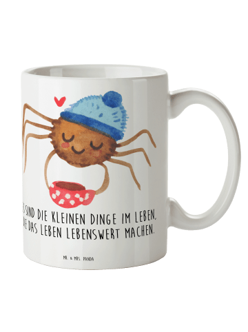 Mr. & Mrs. Panda Geschenktasse Spinne Agathe Kaffee mit Spruch in Weiß