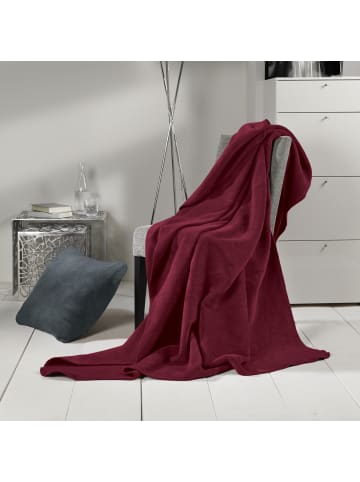 Erwin Müller Baumwolle Wohndecke 2er-Pack in bordeaux