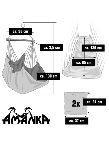 AMANKA Hängestuhl Bali + 2 Kissen in beige