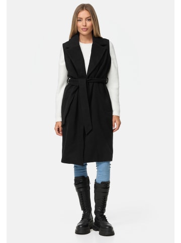 Threadbare Langweste THB Suhail belted formall Coat in Black