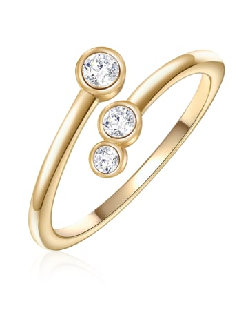Glanzstücke München Ring aus Sterling Silber mit Zirkonia in gelbgold
