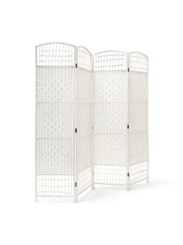 relaxdays Paravent in Weiß - (B)180 x (H)179 x (T)2 cm