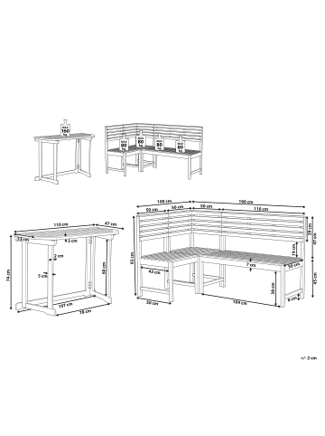 Beliani 4-tlg Bistro Set TREIA in Braun