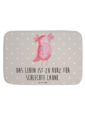 Mr. & Mrs. Panda Badvorleger Axolotl Glücklich mit Spruch in Grau Pastell