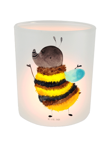 Mr. & Mrs. Panda Windlicht Hummel flauschig ohne Spruch in Transparent