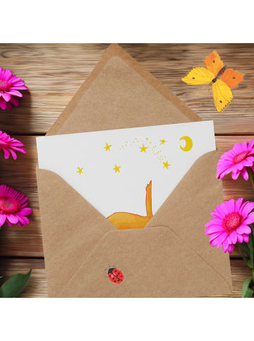 Mr. & Mrs. Panda Einladungskarte Fuchs Sterne ohne Spruch in Weiß