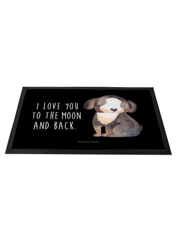 Mr. & Mrs. Panda Bodenvorleger Hund Entspannen mit Spruch in Schwarz