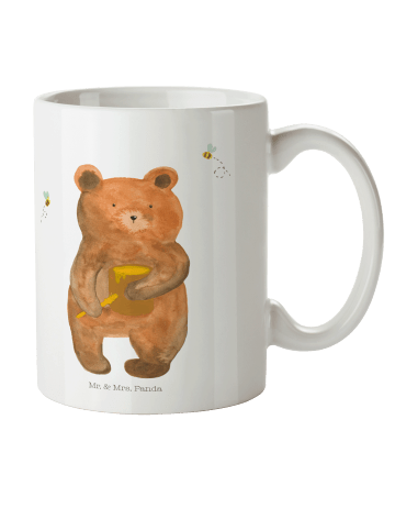 Mr. & Mrs. Panda Camping Tasse Bär Honig ohne Spruch in Weiß