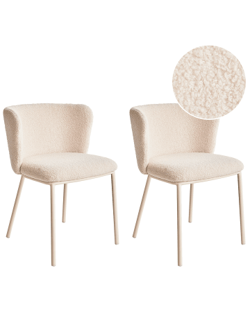 Beliani 2er-Set Esszimmerstuhl MINA II in Beige