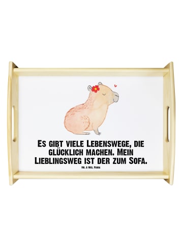 Mr. & Mrs. Panda Tablett Capybara Blume mit Spruch in Weiß