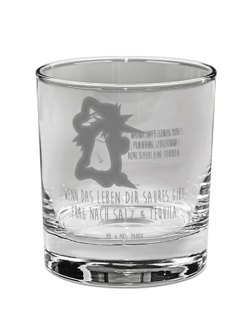 Mr. & Mrs. Panda Glas Axolotl Tequila mit Spruch in Transparent
