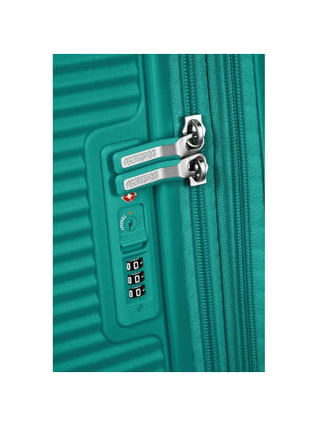 American Tourister Soundbox - 4-Rollen-Kabinentrolley 55 cm erw. (gelb) in sun kissed coral
