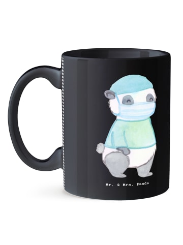 Mr. & Mrs. Panda Geschenktasse Operationsassistent Herz ohne Spruch in Schwarz