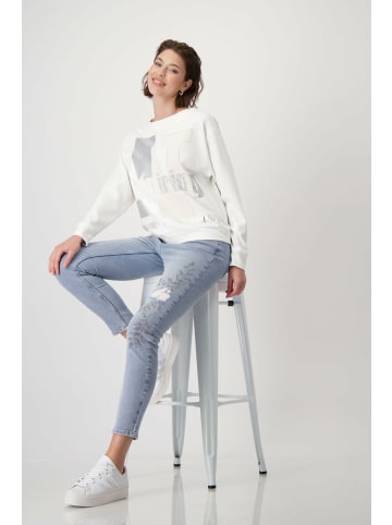 VIA APPIA Rundkragen Langarmshirt für Damen in creme