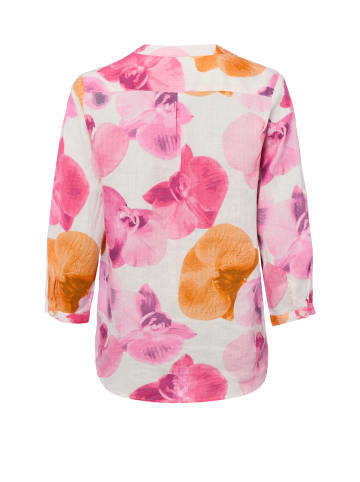 Leinenbluse in pink weiß - 0102