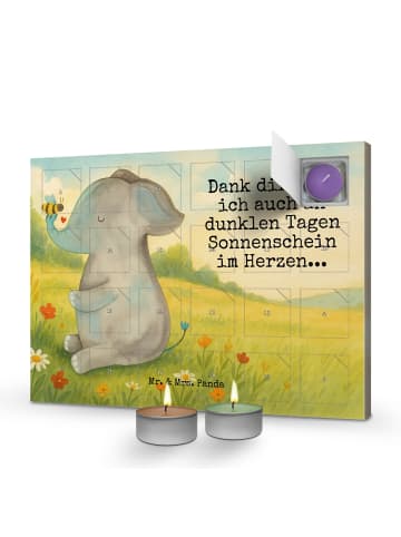 Mr. & Mrs. Panda Adventskalender Elefant Biene Design mit Spruch in Weiß