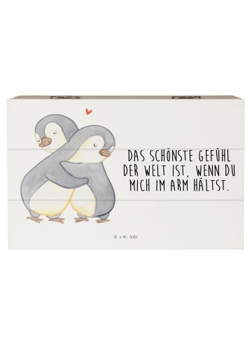 Mr. & Mrs. Panda Truhe Pinguine Kuscheln mit Spruch in Weiß