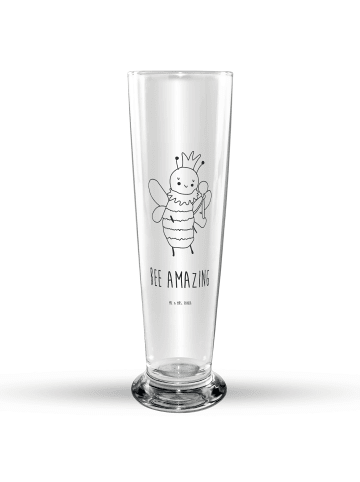 Mr. & Mrs. Panda Bier Glas Biene König mit Spruch in Transparent