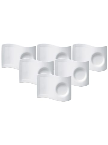 Villeroy & Boch 6er Set Kaffee Unterteller NewWave in Weiß 20 x 14 cm in weiß