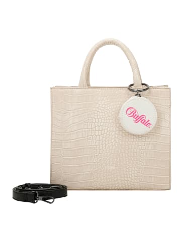 Buffalo Big Boxy Handtasche 26 cm in croco white taupe