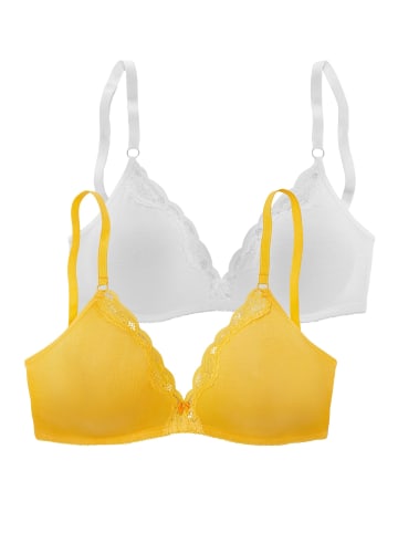 PETITE FLEUR Bralette-BH in mango+weiß