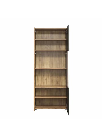 ebuy24 Vitrinenschrank Esteban Grau 80 x 42 cm
