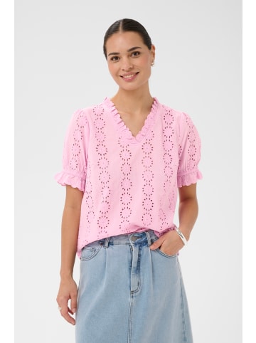 Kaffe Kurzarm-Bluse KAdona Regular fit in Pink Frosting