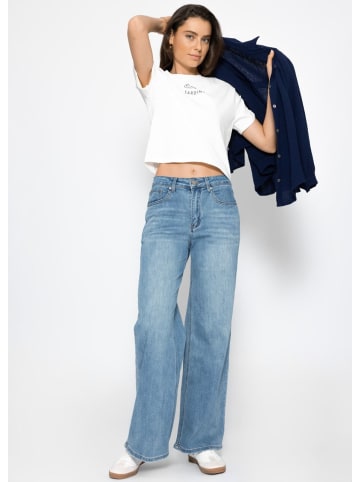 SASSYCLASSY T-Shirt mit Sardinia Print in Offwhite