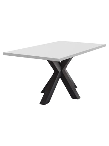 58 aufm Kessel ESSZIMMERTISCH Elda 2 180 x 90 x 75 Esstisch Schwarzstahl/Weiß Matt Lack