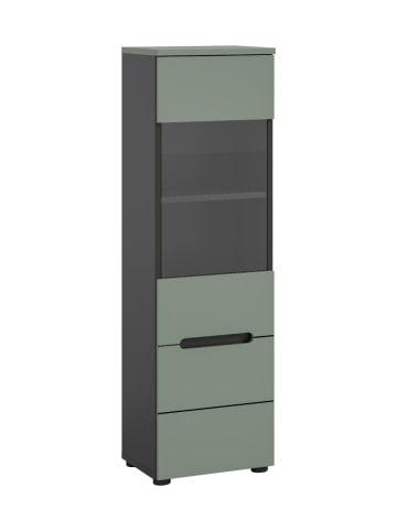 ebuy24 Vitrinenschrank Canu Staubgrün 36 x 33 cm