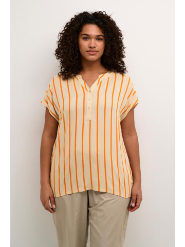 KAFFE curve Ärmellose Bluse KCsida Regular fit in Feather Gray / Melon Stripe