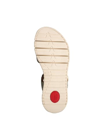 Tamaris Bequeme Keilabsatz-Sandalen aus Leder Salbei-Wildleder