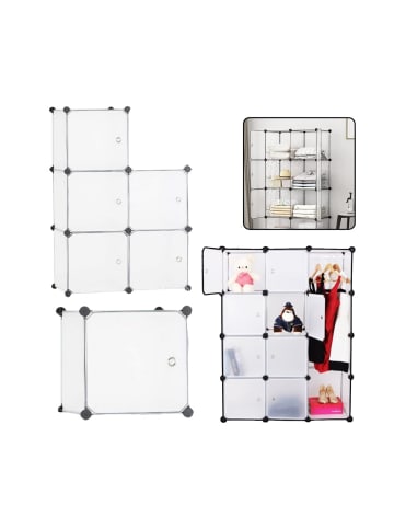 Wisam® Modulares Schuhregal 5 Fächer transparent Stecksystem
