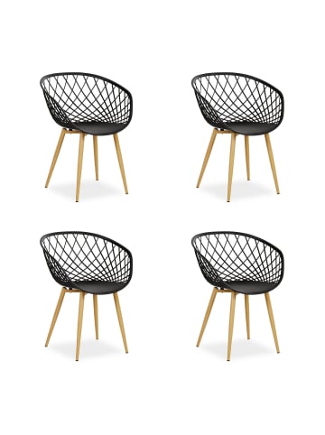 Homestyle4u Küchenstuhl 4er Set in Schwarz