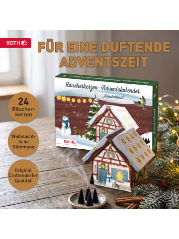 ROTH Räucherkerzen Adventskalender "Räucherhaus" mit 24 Duftkegeln in Bunt